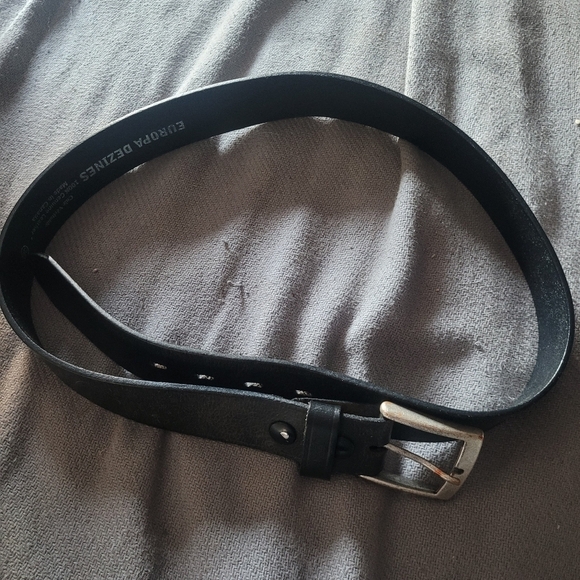 Europa Dezines Black Leather Belt 36 - Picture 1 of 3